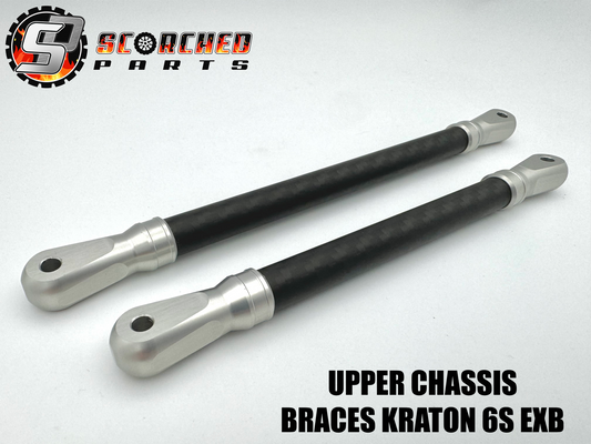 Carbon Fibre Chassis Upper Brace Pair- for Arrma Kraton 6s EXB