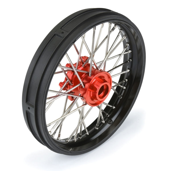 Pro-Line 1/4 Pro-Spec Aluminum V2 Bead Front Wheel Black/Red (1): Promoto-MX PRO283600T2