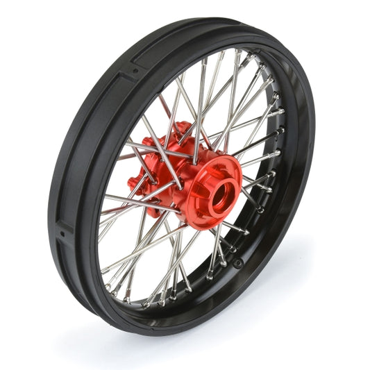Pro-Line 1/4 Pro-Spec Aluminum V2 Bead Front Wheel Black/Red (1): Promoto-MX PRO283600T2