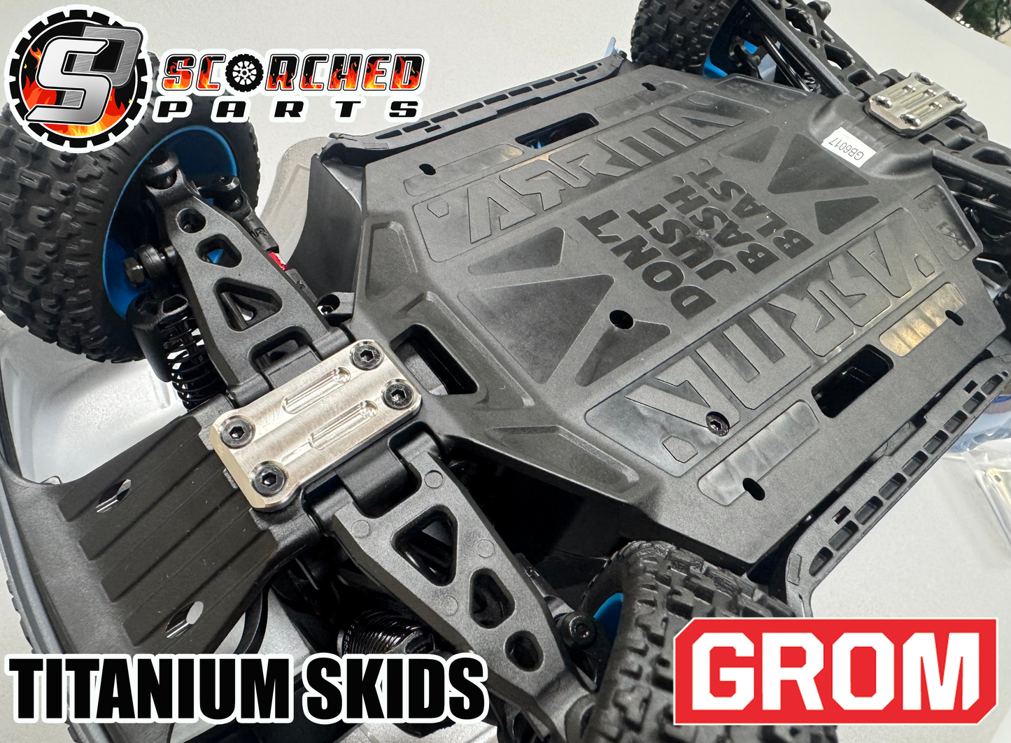 Titanium Skid plates Pair- for Arrma GROM