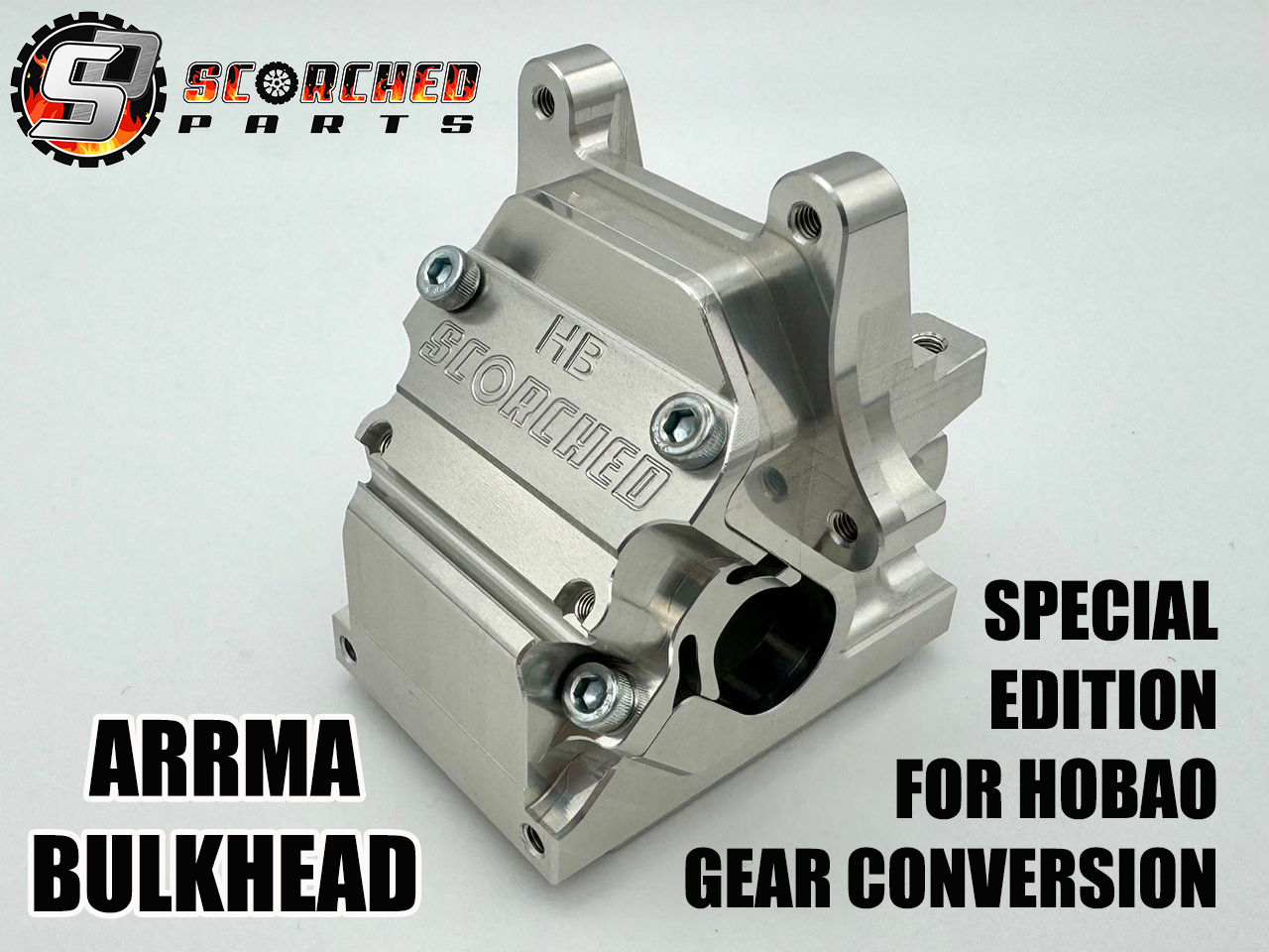 Diff Housing / Bulkhead - For Arrma 6s Speed cars -  Special for conversion to Hobao gears