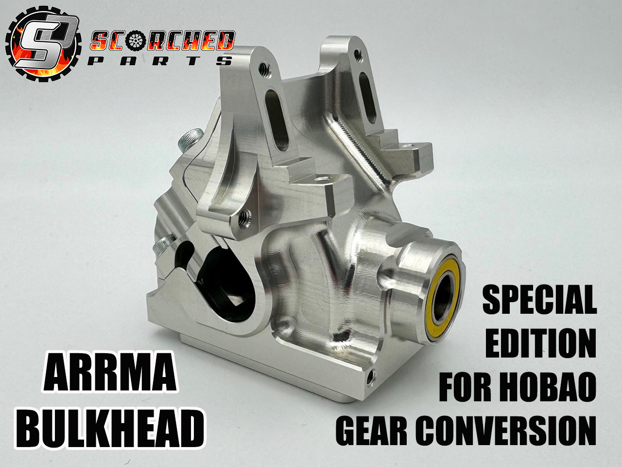 Diff Housing / Bulkhead - For Arrma 6s Speed cars -  Special for conversion to Hobao gears