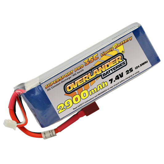 Overlander 2900mAh 7.4V 2S 35C Supersport Pro LiPo Battery (Traxxas Mini-Maxx)