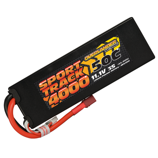 Overlander 4000mAh 11.1V 3S 50C Hard Case Sport Track LiPo Battery (Deans)