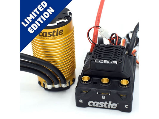 Castle COBRA 8, 25.2V ESC with Limited Edition Gold 1515-2200KV V2 Motor