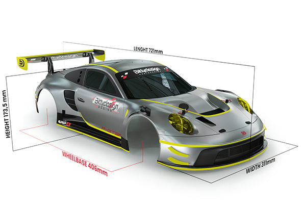 Bitty Design P-GT3R 1/7 Clear Body - ARRMA Infraction/Limitless (1.5mm Thick) BD-AR7-PGT3R