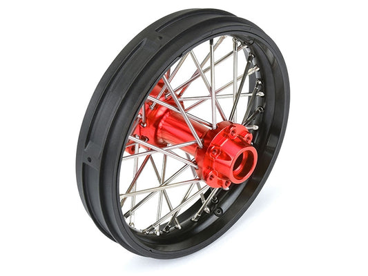 Pro-Line 1/4 Pro-Spec Aluminum V2 Bead Rear Wheel Black/Red (1): Promoto-MX G-PRO283700T2