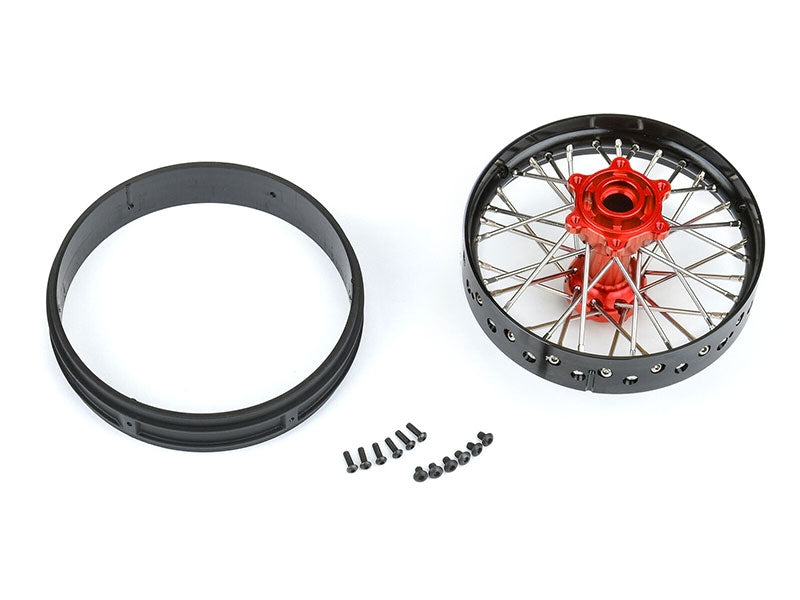 Pro-Line 1/4 Pro-Spec Aluminum V2 Bead Rear Wheel Black/Red (1): Promoto-MX G-PRO283700T2