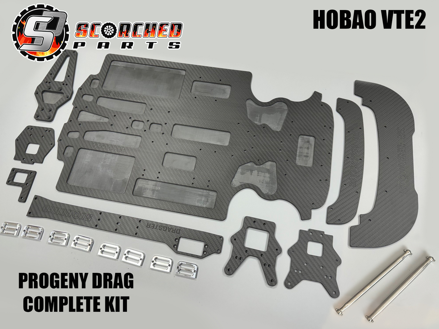 Carbon Fibre 'PROGENY' Chassis kit - for Hobao VTE2 DRAG RACING