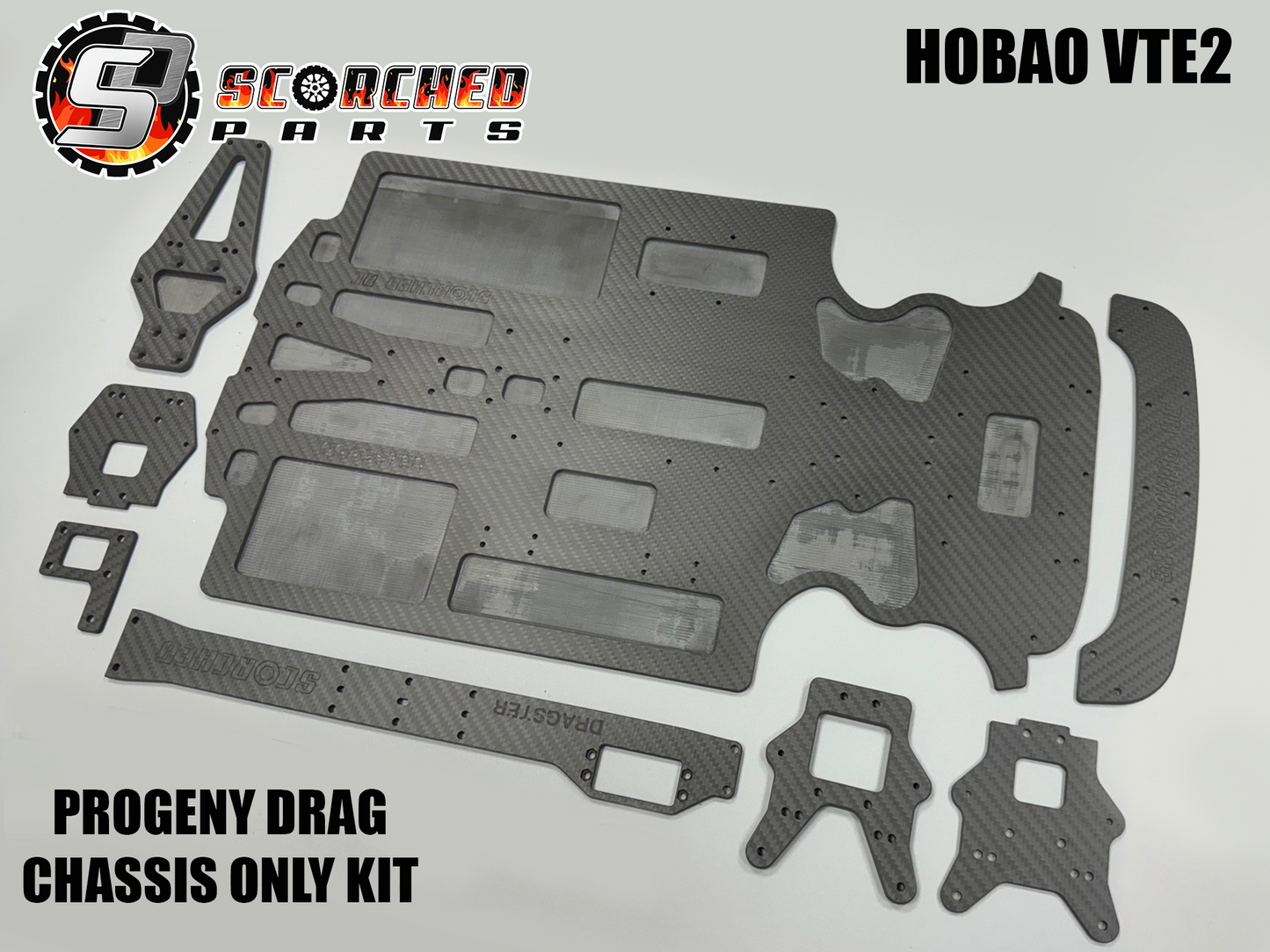 Carbon Fibre 'PROGENY' Chassis kit - for Hobao VTE2 DRAG RACING