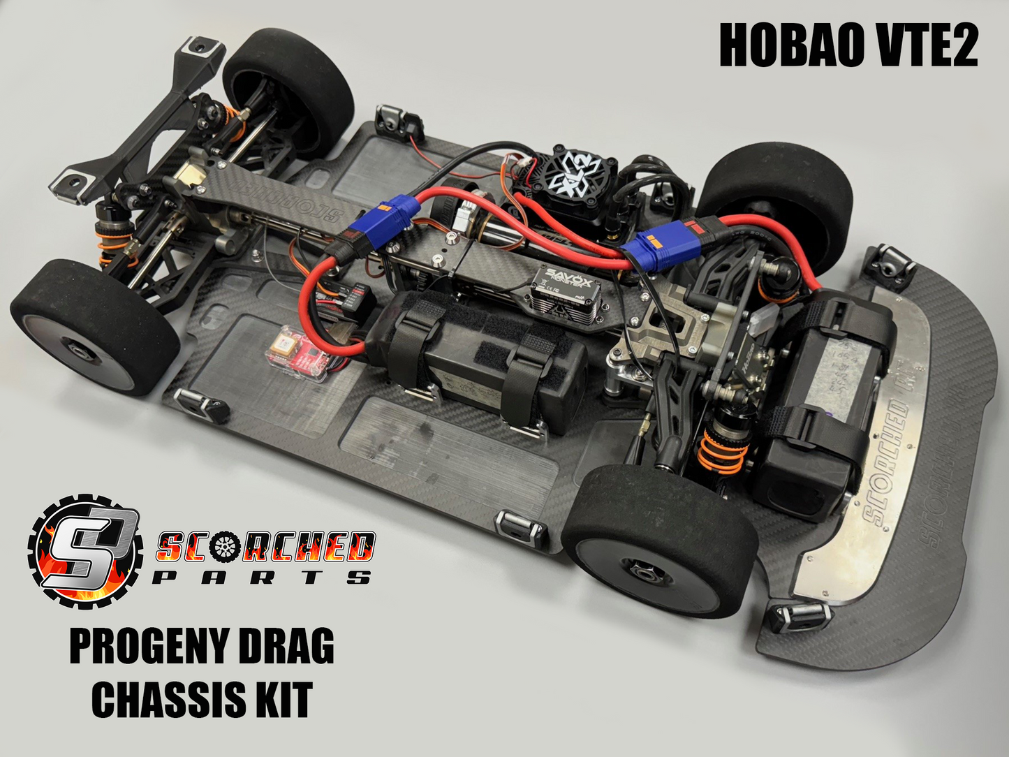 Carbon Fibre 'PROGENY' Chassis kit - for Hobao VTE2 DRAG RACING