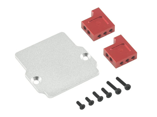 RC Overhaul Aluminum Servo / ESC Mount, Red, Grom G-RCO-AR027R