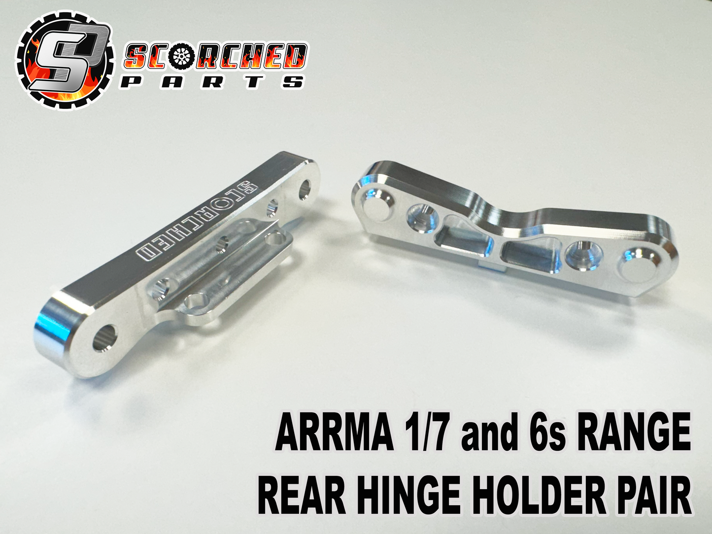 Rear Hinge Pin Holders Pair 7075 T6 - for Arrma 6s and 1/7th Range