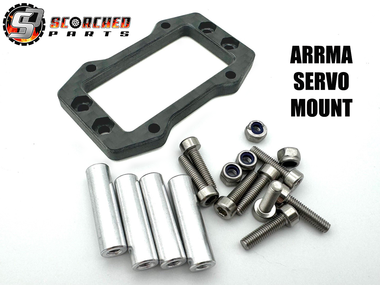 Carbon Fibre / Aluminium Servo Mount Upgrade - for all Arrma 6s 1/8th, 1/7th