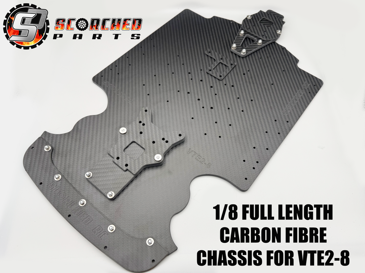 Carbon Fibre Chassis Full Length Kit 1/8th - for Hobao VTE2-8