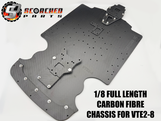 Carbon Fibre Chassis Full Length Kit 1/8th - for Hobao VTE2-8