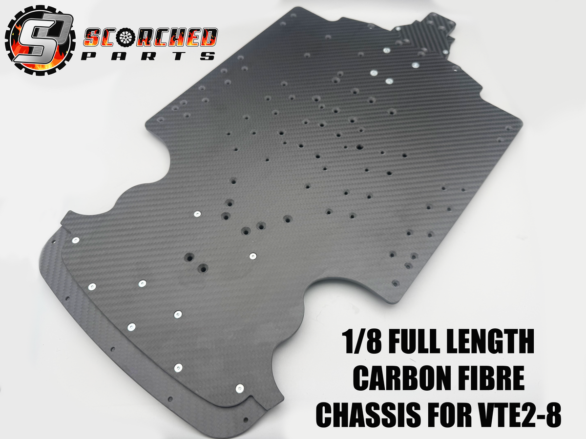 Carbon Fibre Chassis Full Length Kit 1/8th - for Hobao VTE2-8
