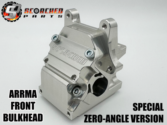Diff Housing / Bulkhead- ZERO ANGLE, FRONT,  For all Arrma 6s 1/8th and 1/7th