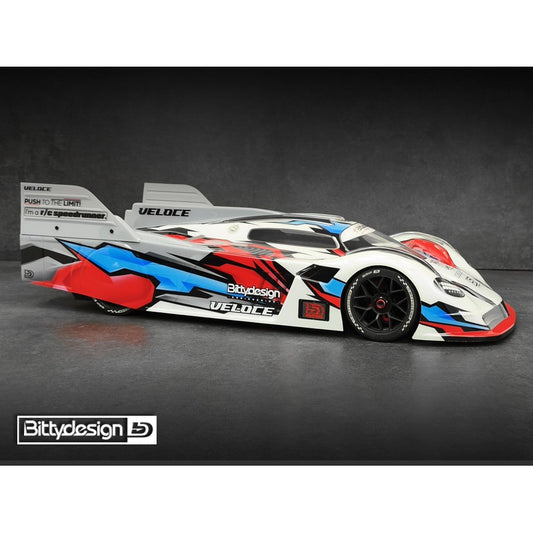 Bittydesign Veloce 1/7 Clear Pre-Cut Speed-Run Body - ARRMA Infraction/Limitless & Hobao VTE2 (2.0mm)