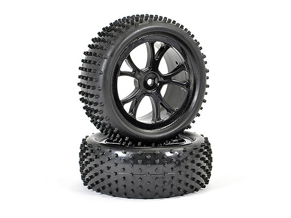 FTX Front Buggy Wheel and Tyre Set Black - Vantage FTX6300B