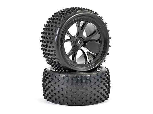 FTX Rear Buggy Wheel and Tyre Set Black - Vantage FTX6301B