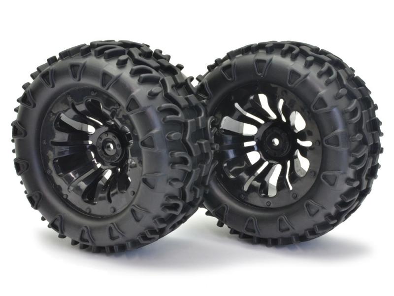 FTX Carnage Mounted Wheels/Tyres - Black (2) FTX6310B