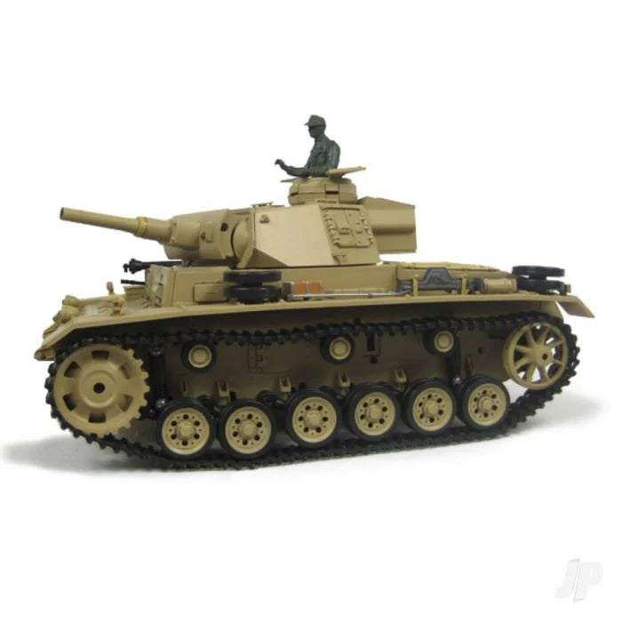 1:16 GERMAN TAUCH PANZER III (2.4GHZ+SHOOTER+SMOKE+SOUND) HENGLONG (HLG3849-1)