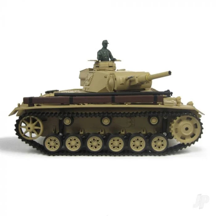 1:16 GERMAN TAUCH PANZER III (2.4GHZ+SHOOTER+SMOKE+SOUND) HENGLONG (HLG3849-1)