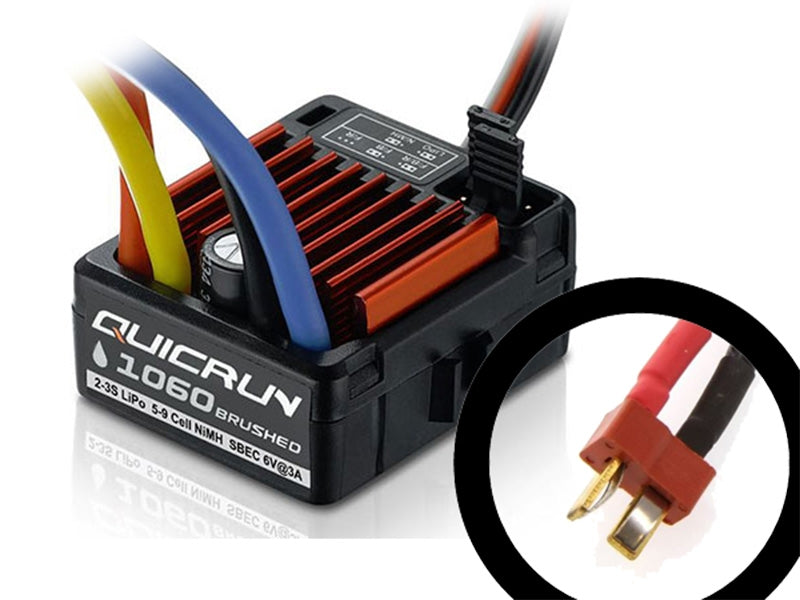 Hobbywing QUICRUN 1060 Brushed Waterproof ESC - Sbec - T-Plug/Deans