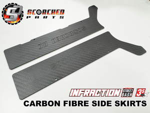 Carbon Fibre Side Skirts - for Arrma 1/8 Infraction 3s / Mega