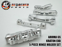 Load image into Gallery viewer, Complete 5pc Hinge Pin Holder set 7075 T6 - for Arrma Kraton EXB 6s