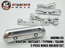 Load image into Gallery viewer, Complete 5pc Hinge Pin Holder set 7075 T6 - for Arrma 6s Kraton / Typhon / Talion