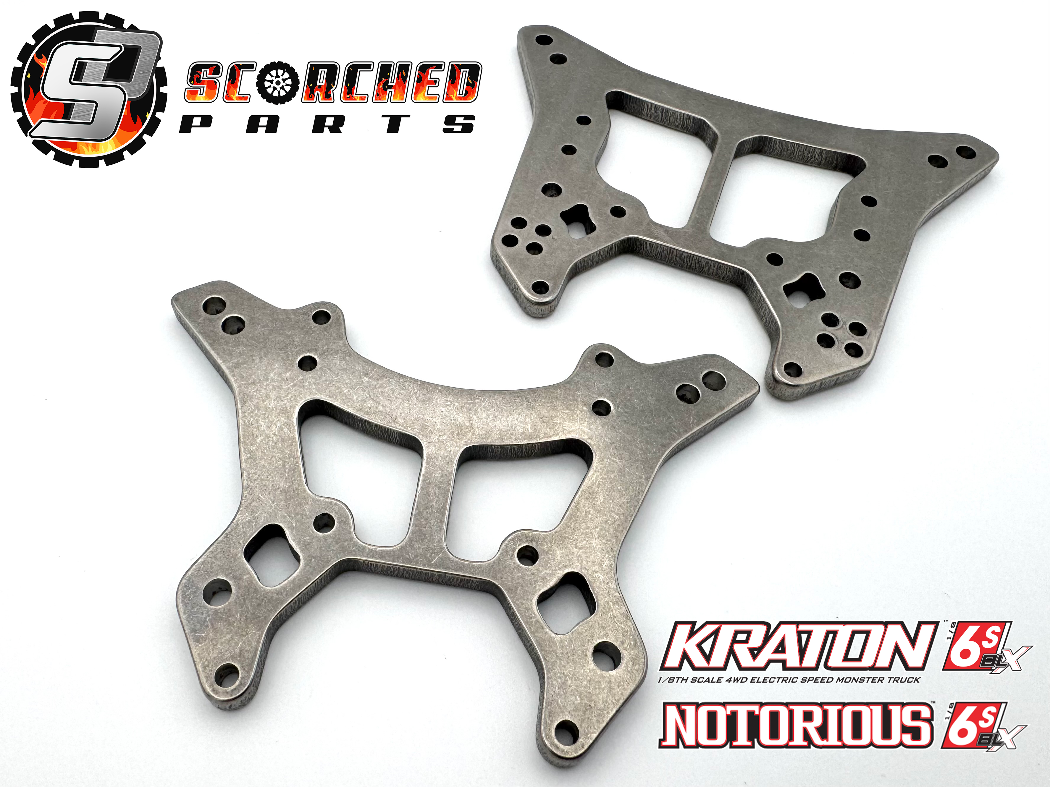 6-Piece Carbon Fiber Front & Rear Shock Tower Plate Set For Arrma Kraton/Outcast 6S