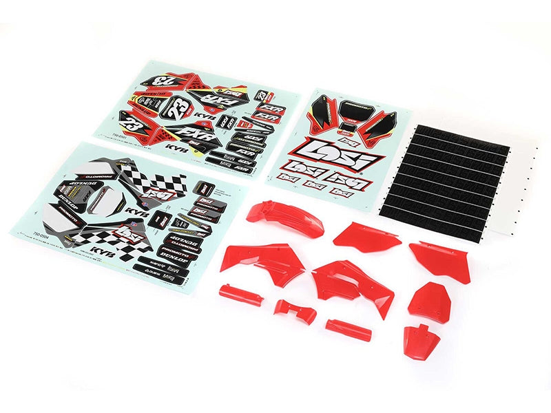 LOSI Promoto Red Plastics with Wraps: Promoto-MX  Z-LOS260000