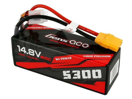 Gens Ace LiPo Car 4S 14.8V 5300mAh 60C with EC5 (suits Super Baja Rey)