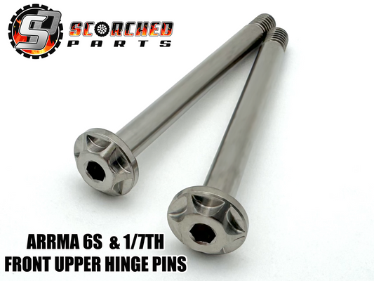 Titanium Front Upper Hinge Pins - for Arrma 6s and 1/7th