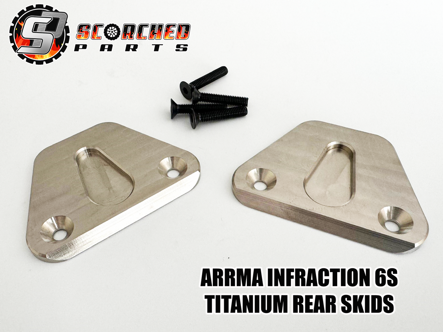 Titanium Rear Skid plates - for Arrma Infraction v1,v2 / Limitless v1 / Felony