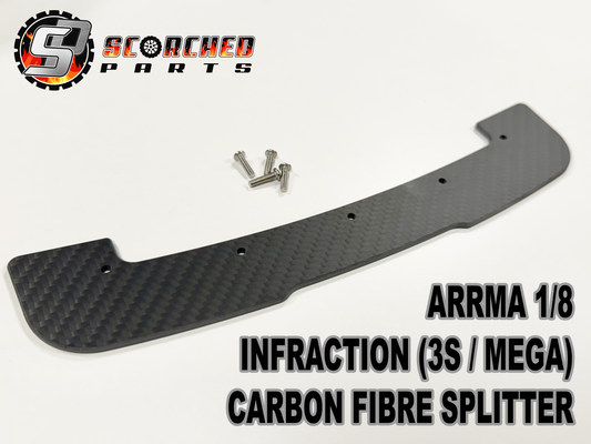 Carbon Fibre Front Splitter - for Arrma 1/8 Infraction 3s / Mega