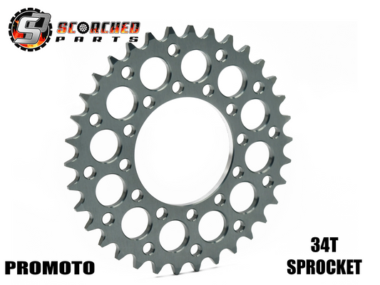 SCORCHED Aluminium 7075 Sprocket  34T - LOSI Promoto