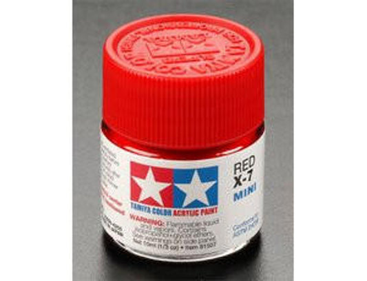 Tamiya Mini X-07 Gloss Red 10ml Acrylic Paint 81507