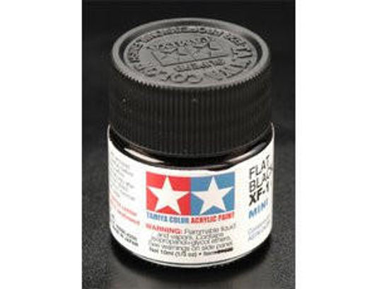 Tamiya Mini XF-01 Flat Black 10ml Acrylic Paint 81701