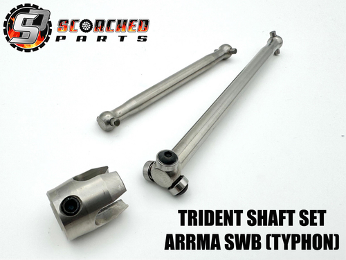 Trident Ball Bearing Titanium Centre Drive Shaft Pair - Both shafts for Arrma Typhon