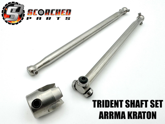 Trident Ball Bearing Titanium Centre Drive Shaft Pair - Both shafts for Arrma Kraton length