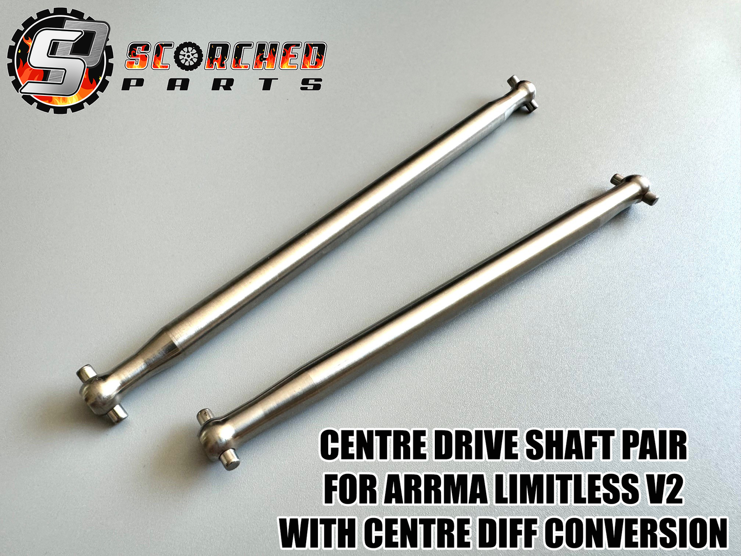 Titanium Centre Drive Shaft Pair - for Arrma Limitless V2 with centre differential conversion