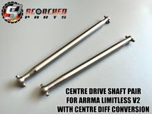 Load image into Gallery viewer, Titanium Centre Drive Shaft Pair - for Arrma Limitless V2 with centre differential conversion