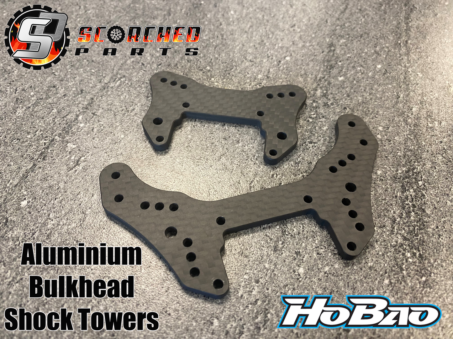 Carbon Fibre Shock Towers for HoBao VTE2 Aluminium BulkHead