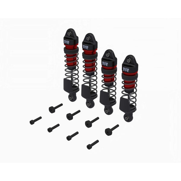 Arrma Shock Set, Front/Rear Assembled, TBC cSt Oil, Red (4Pcs): MI ARA-2670