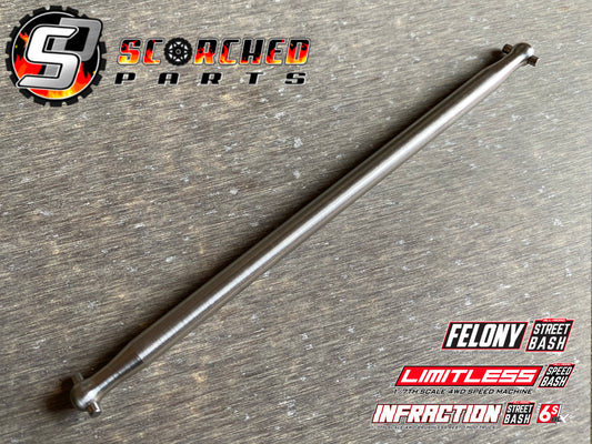 Titanium Centre Drive Shaft Single Rear 168mm - for Arrma Infraction / Limitless / Felony