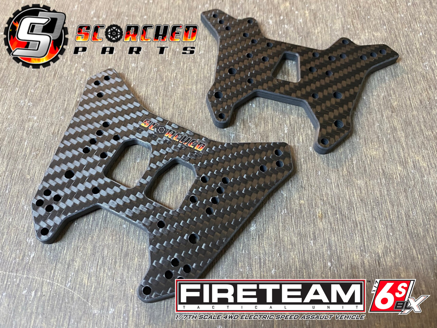 Carbon Fibre Shock Towers - for Arrma FIRETEAM