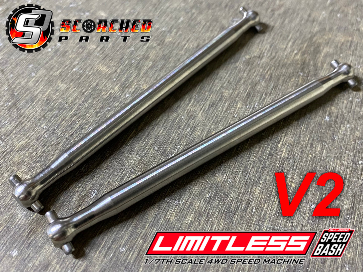 Titanium Centre Drive Shaft Pair - for Arrma Limitless V2